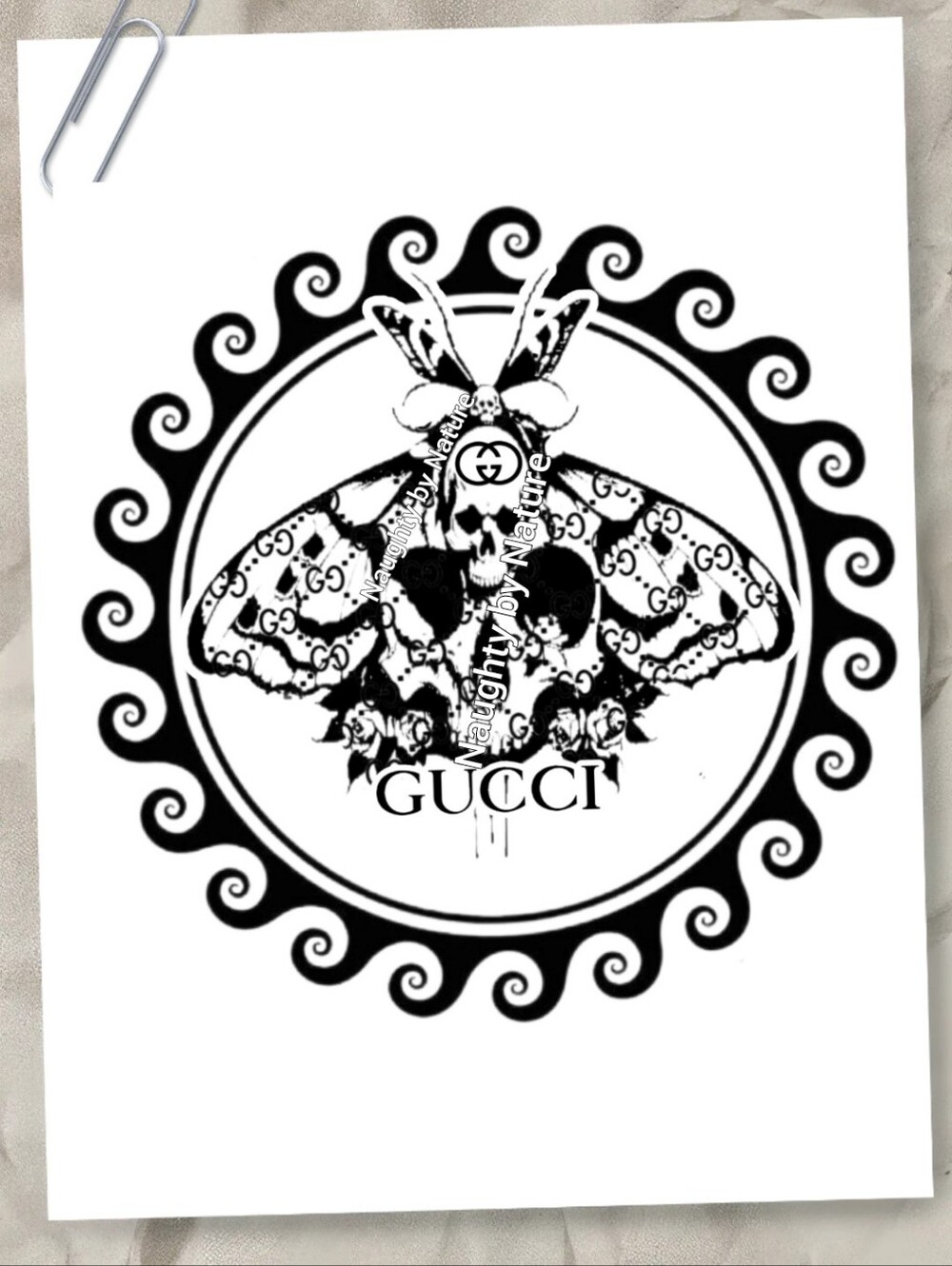 Butterfly Skull Luxury Black and White Moth Print Canvas Art Ready To Paint